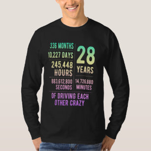 28 Years Married Funny 28th Wedding Anniversary T-Shirt