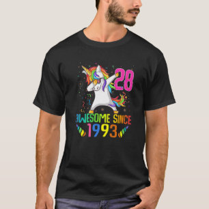 28 Years Old 28Th Birthday Unicorn Dabbing Girl Pa T-Shirt