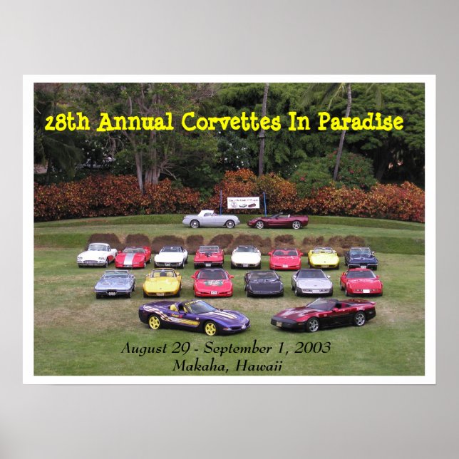 28th Annual Corvettes In Paradise Poster (Front)