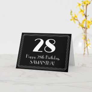 28th Birthday ~ Art Deco Inspired Look "28", Name Card