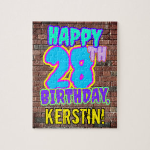 28th Birthday ~ Fun, Urban Graffiti Inspired Look Jigsaw Puzzle