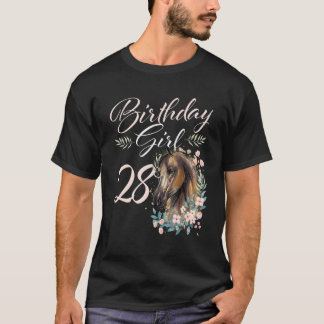 28th Birthday Girl Horse  28 Years Old Bday T-Shirt