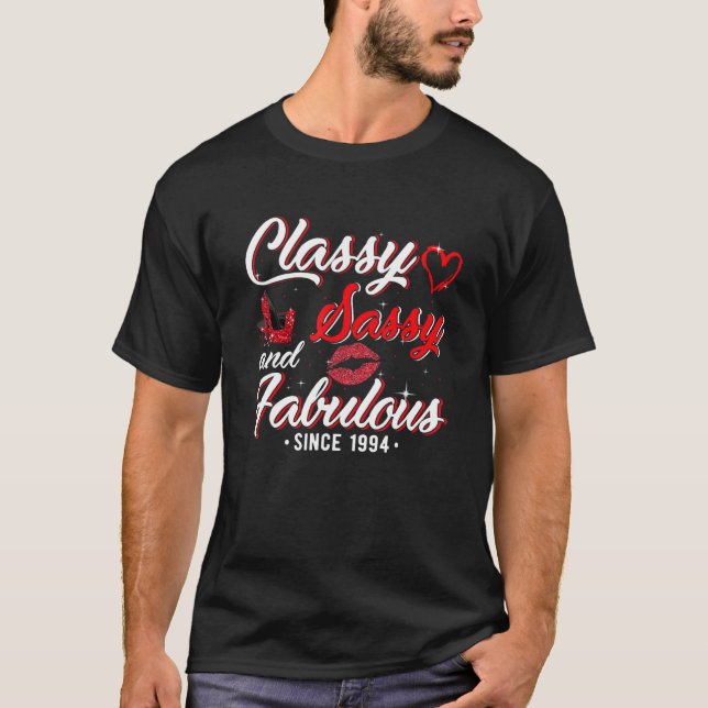 28th Birthday High Heels Classy Sassy Fabulous Sin T-Shirt (Front)