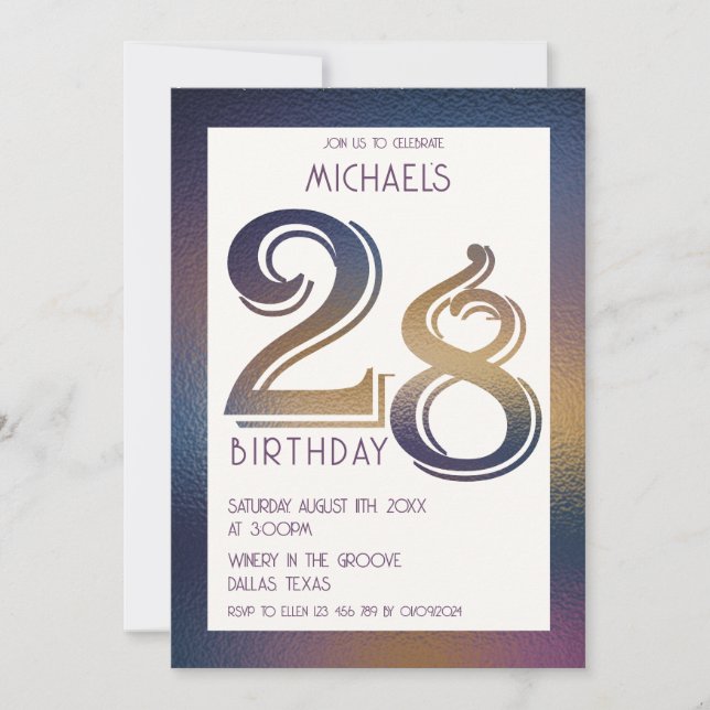 28th birthday invitation (Front)