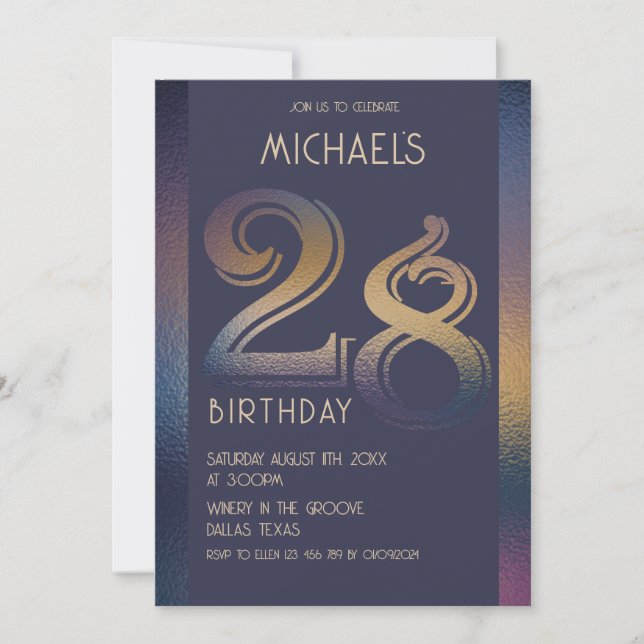 28th birthday invitation (Front)