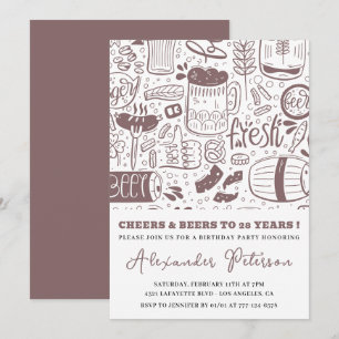 28th birthday invitations Men Beer Vintage