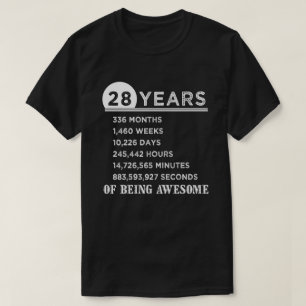 28th Birthday Shirt 28 Years Old Anniversary Gifts