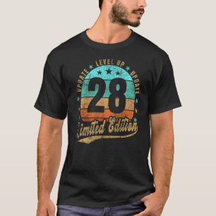 28th Birthday Update Level Up Vintage Retro T-Shirt