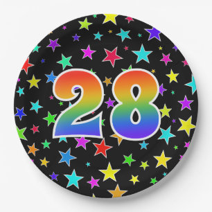 28th Event: Bold, Fun, Colorful Rainbow 28 Paper Plate