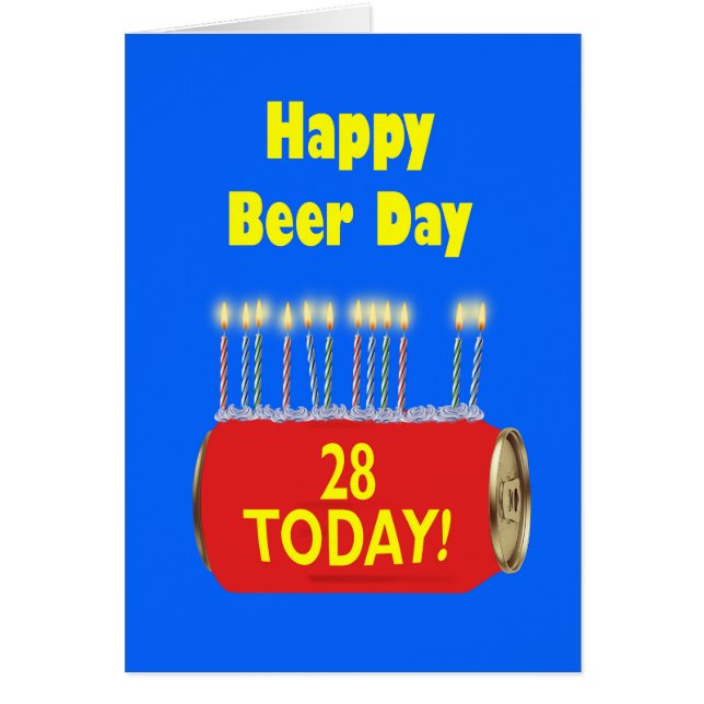 28th Happy Beer Day Birthday  (Front)