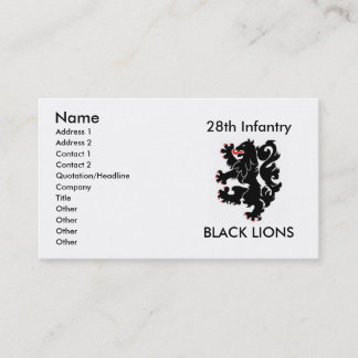 28th inf black lions Calling Card