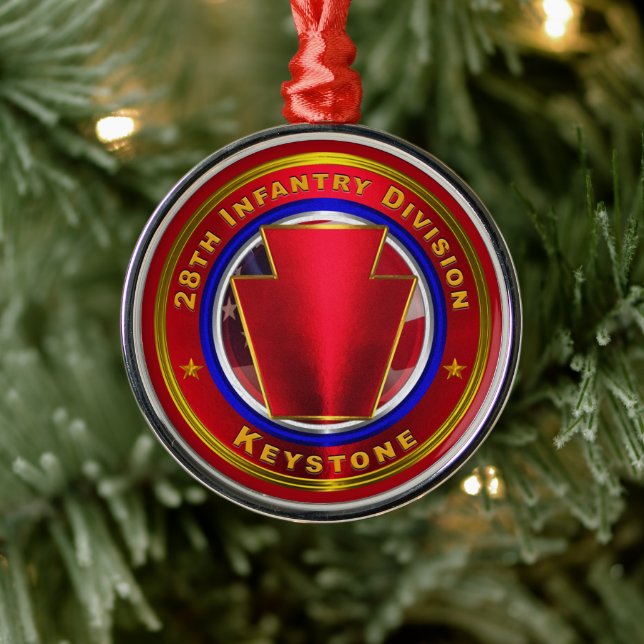 28th Infantry Division Christmas  Metal Tree Decoration (Tree)