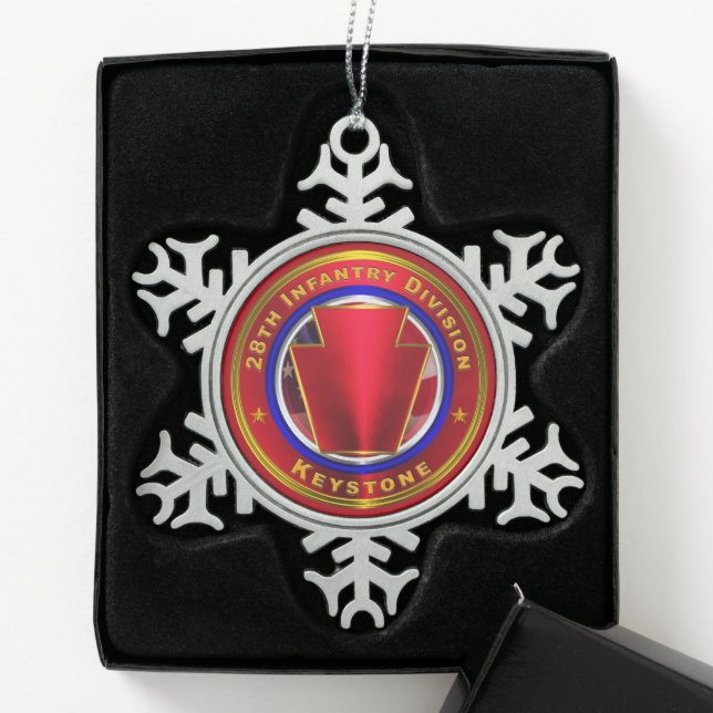 28th Infantry Division   Snowflake Pewter Christmas Ornament (Box)