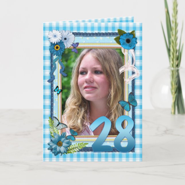 28th photo card for a birthday (Front)