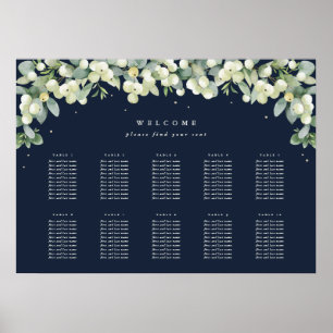 28x20" 10 Tables of 10 Seating Chart Poster
