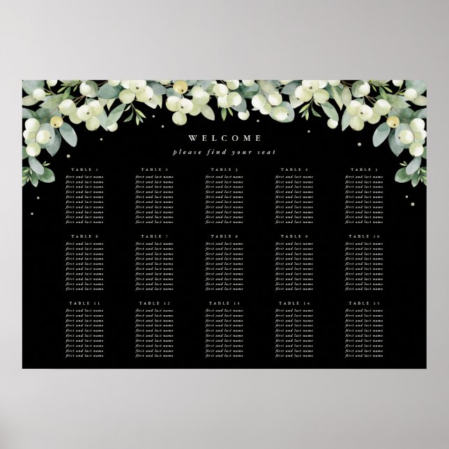 28x20" 15 Tables of 10 Seating Chart Poster (Front)
