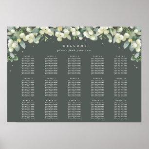 28x20" 15 Tables of 10 Seating Chart Poster