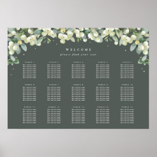 28x20" 15 Tables of 8 Seating Chart Poster
