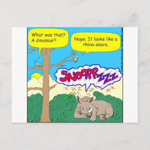 298 rhino snore cartoon postcard