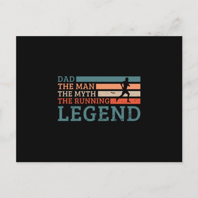 29.Dad The Man The Myth The Running Legend Invitation Postcard (Front)