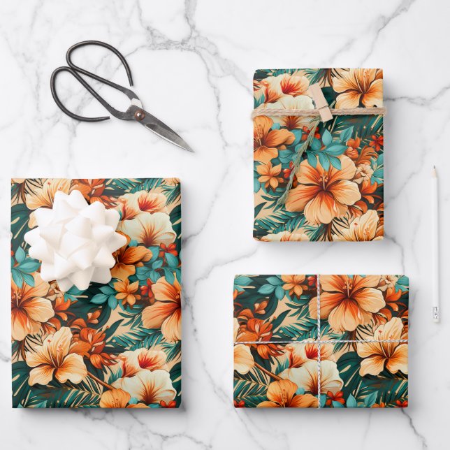 #29 Floral Pattern Wrapping Paper Sheet (Front)