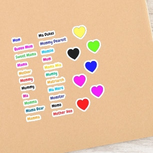 29 PCS - Mom Stickers (Mother's Name Synonyms)