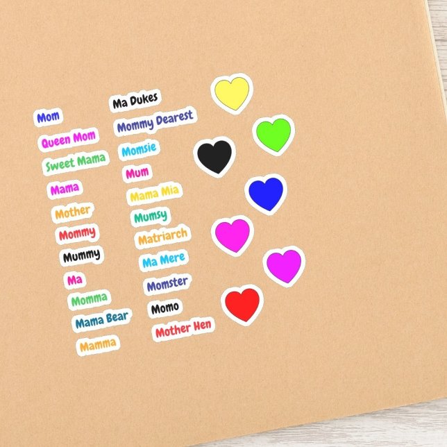 29 PCS - Mum Stickers (Mother's Name Synonyms) (love mom stickers )
