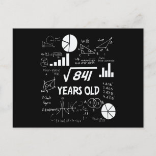 29 Year Old Bday Math Teacher 29th Birthday Gift Postcard