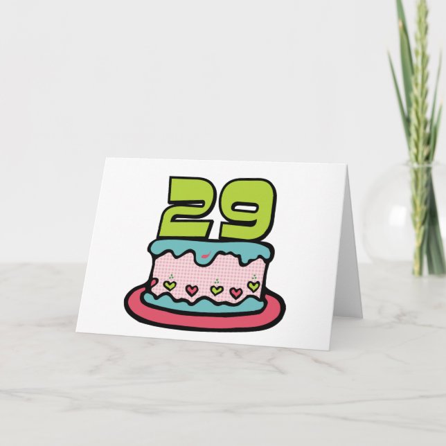 29 Year Old Birthday Cake Card (Front)