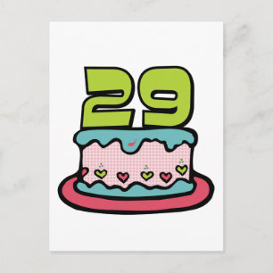 29 Year Old Birthday Cake Postcard