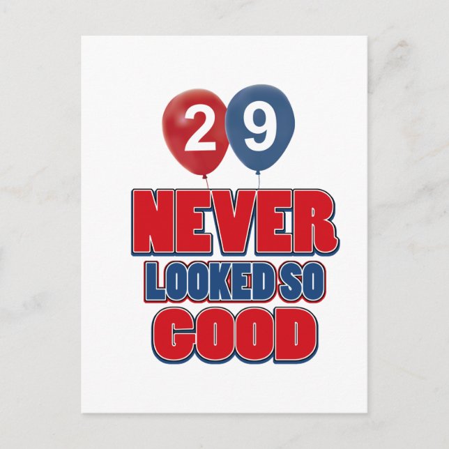 29 year old birthday designs postcard (Front)
