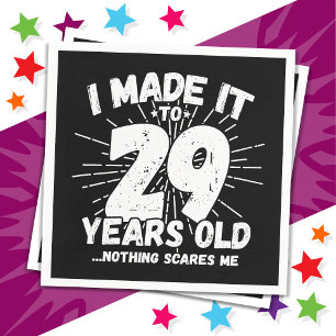 29 Year Old Sarcastic Meme Funny 29th Birthday Napkin