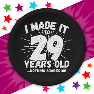 29 Year Old Sarcastic Meme Funny 29th Birthday Paper Plate
