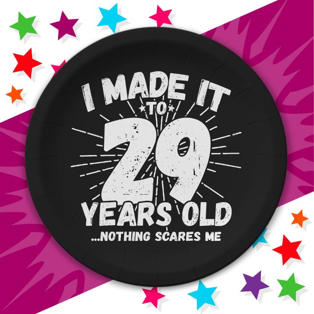 29 Year Old Sarcastic Meme Funny 29th Birthday Paper Plate (Creator Uploaded)