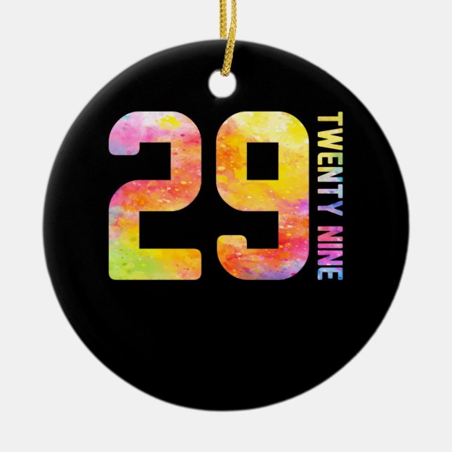 29 Year Old Twenty Nine Ceramic Tree Decoration (Front)