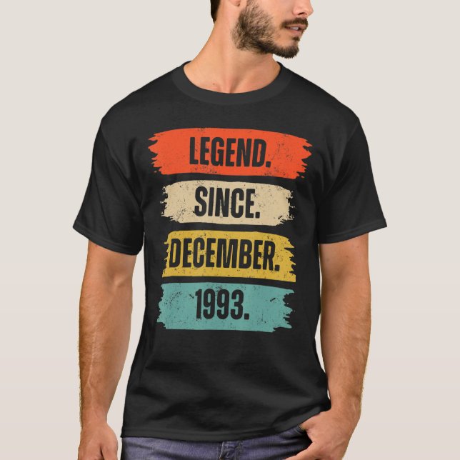 29 Years Old 29th Birthday Legend Since December 1 T-Shirt (Front)