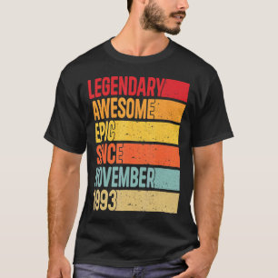 29 Years Old Legendary Epic Awesome Since Novembe T-Shirt