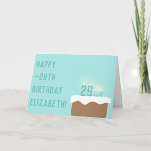 29ish Birthday Cake Candles   Funny ~29th Birthday Card