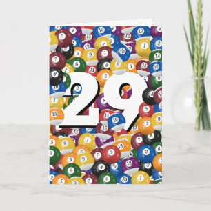 29th Birthday Billiard Balls  Card