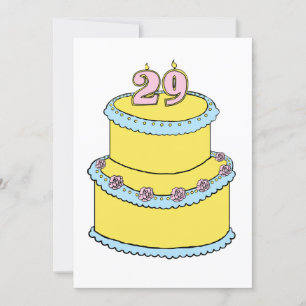 29th Birthday Cake Invitation
