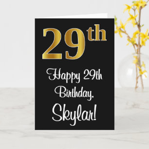 29th Birthday ~ Elegant Luxurious Faux Gold Look # Card