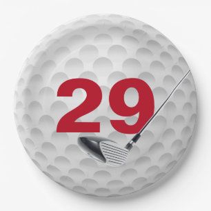 29th Birthday Golf Ball Design Paper Plate