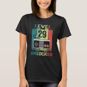 29th Birthday Level 29 Unlocked Video Gamer 29 Y T-Shirt