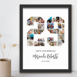 29th Birthday Number 29 Custom Photo Collage Poster<br><div class="desc">Celebrate 29th birthday with this personalised number 29 photo collage poster. This customisable gift is also perfect for wedding anniversary. It's a great way to display precious memories from your wedding and married life. The poster features a collage of photos capturing those special moments, and it can be customised with...</div>