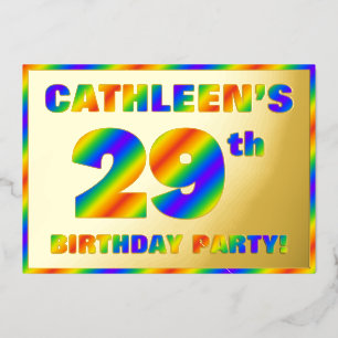 29th Birthday Party — Fun, Rainbow Spectrum “29”