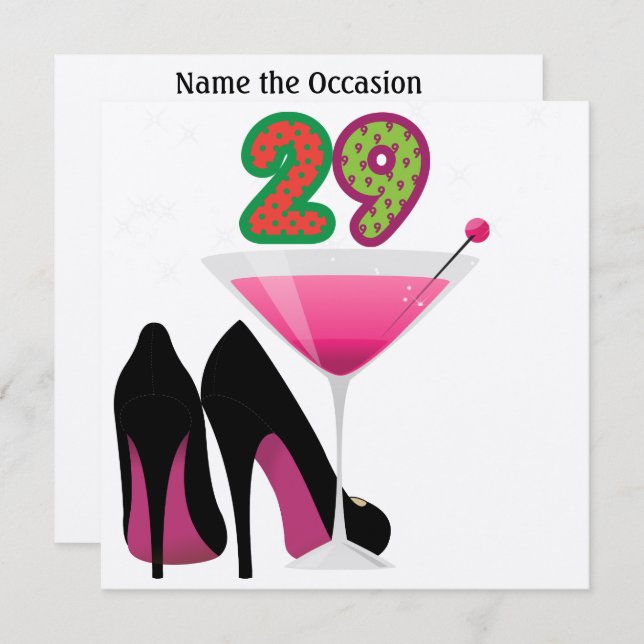 29th Birthday Party Invitation by SRF (Front/Back)