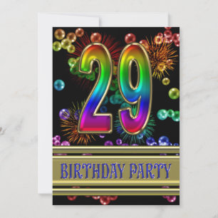 29th Birthday party Invitation with bubbles