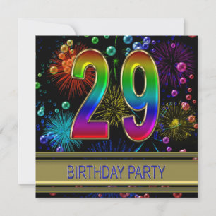 29th Birthday party Invitation with bubbles