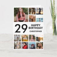 29th Birthday Photo Collage 13 Photos Black White