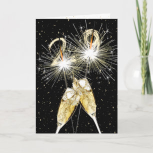 29th Birthday Sparklers and Champagne Toast Card